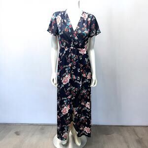 Selfie Leslie Floral Maxi Faux Wrap Dress, Small – Boho Spring Style